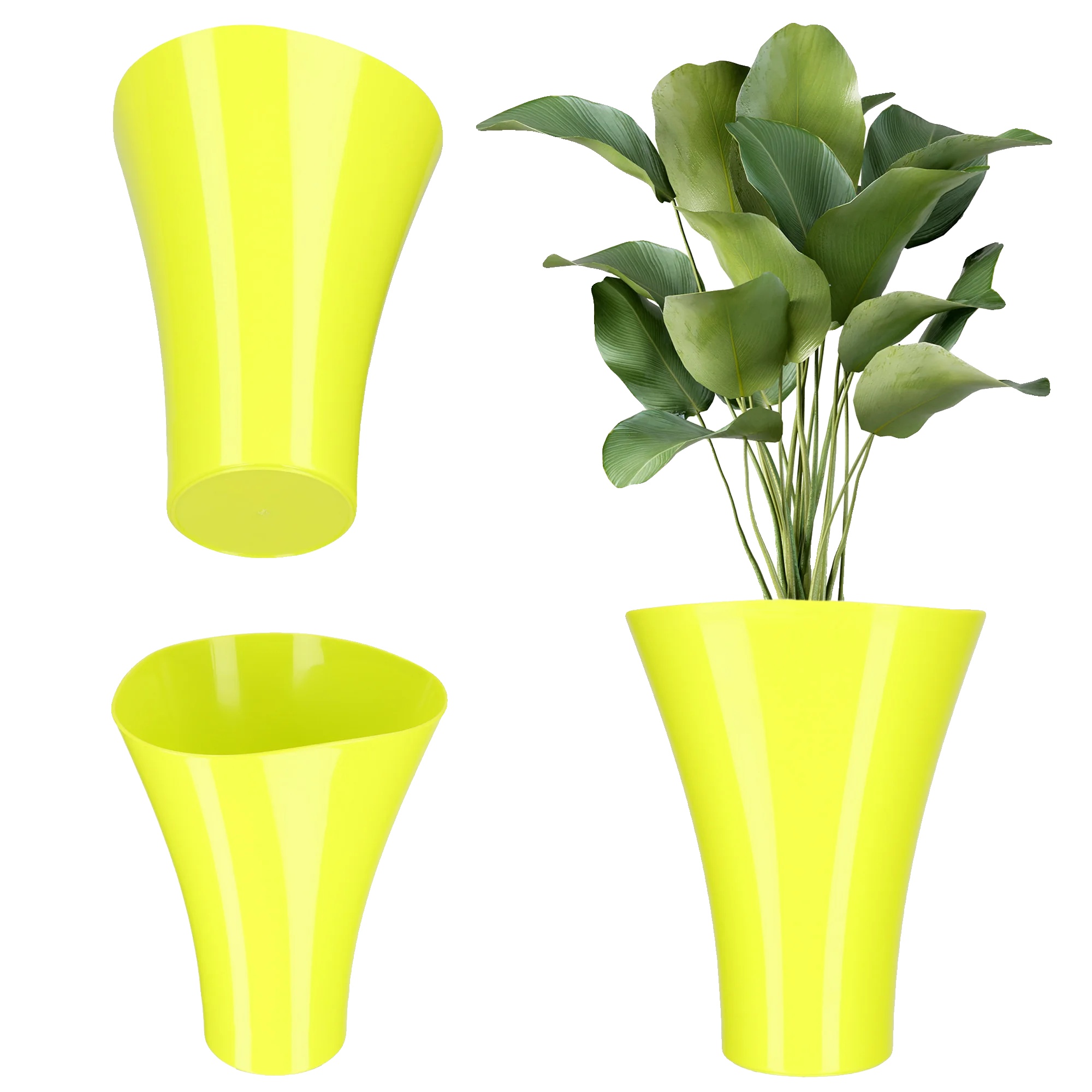 Blumentopfdeckel, Elegantes Design, Vielseitige Kompatibilität, Helles Gelb, Mittel