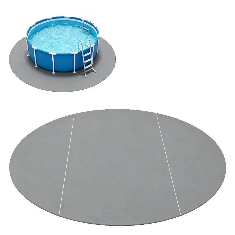 Poolbodenstoff, Durchmesser 366 Cm, Farbe Hellgrau, Material Polyester-geotextil, Dicke 1 Mm, Gewicht 1,6 Kg