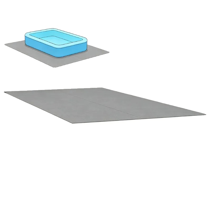 Poolbodenmatte, 420x220 Cm, Schwerlast, Hellgrau, Leicht Zu Reinigen, Langlebig