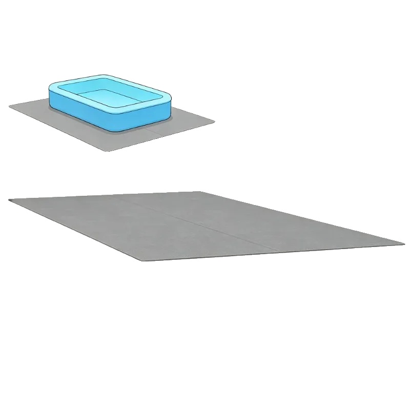 Poolbodenstoff, Hellgrau, 500 Cm X 250 Cm, Polyester-geotextil, Schwerlast, 1,9 Kg