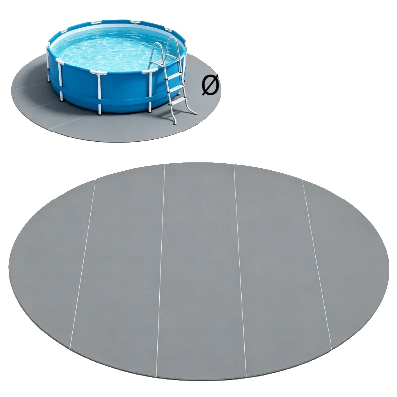 Poolabdeckung, Hellgrau, Polyester-geotextil, Durchmesser 550 Cm, Gewicht 3,6 Kg, Dicke Ca. 1 Mm