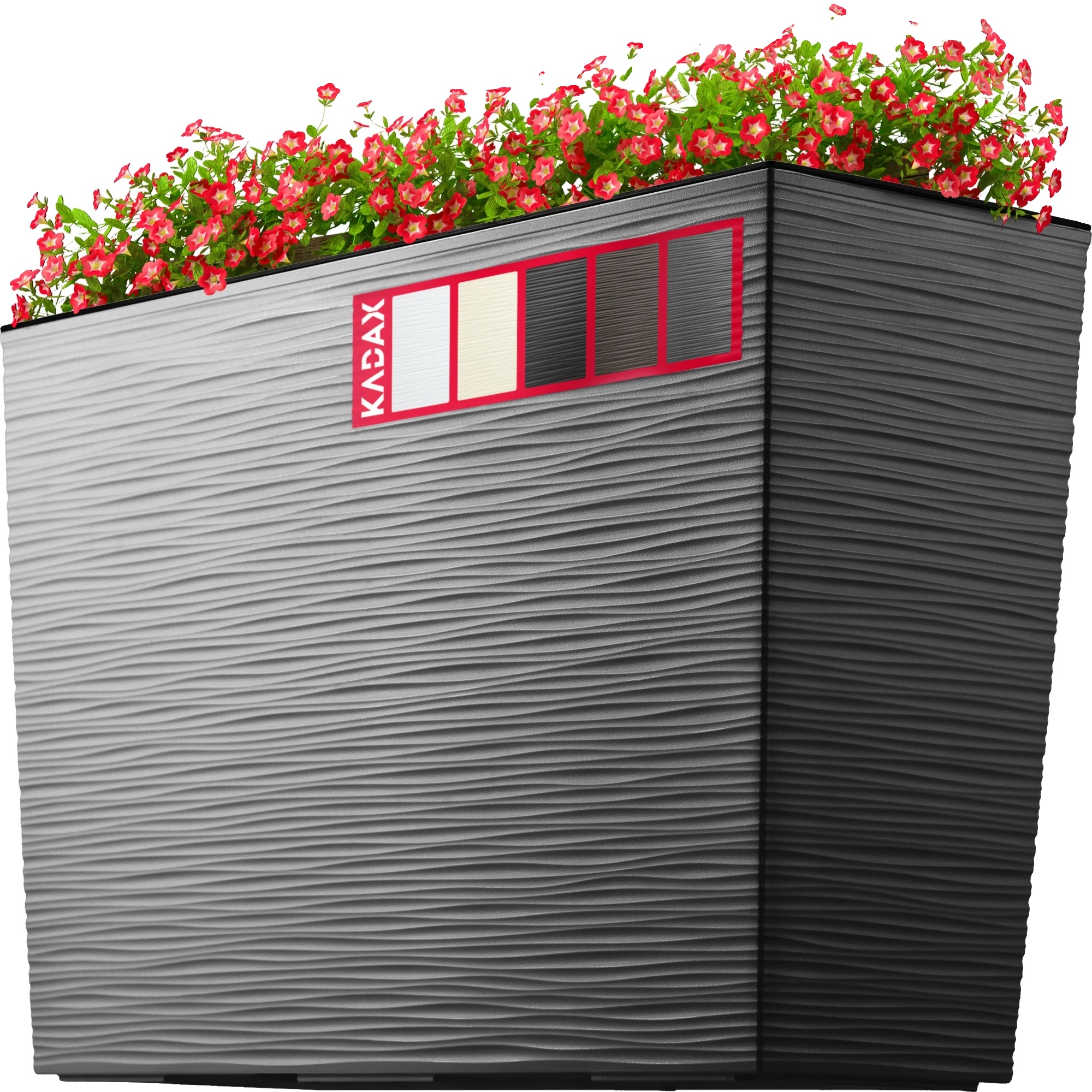 Blumentopf, Langlebiges Design, Integriertes Bewässerungssystem, Hellgrau