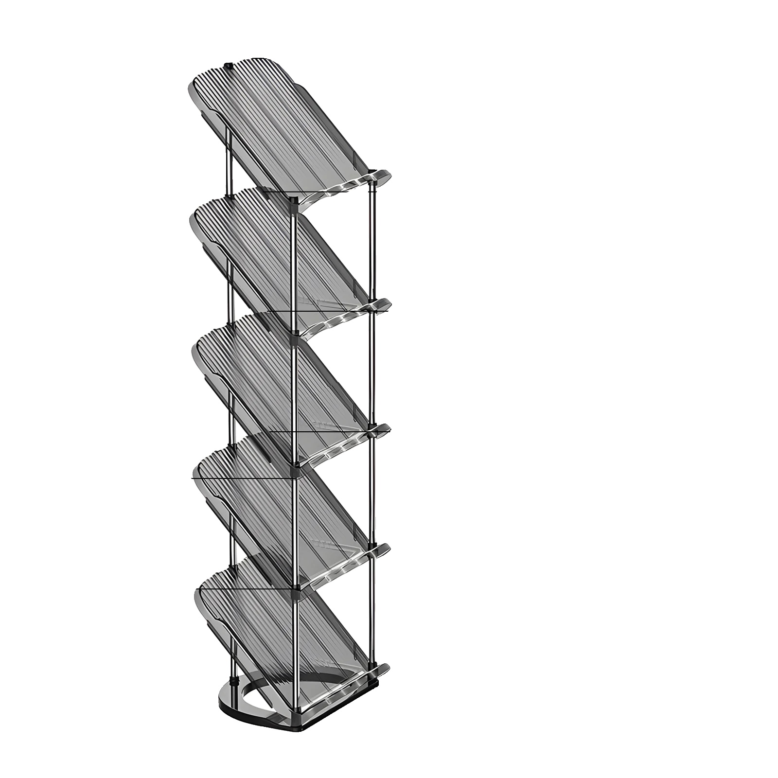 Schuhregal, Vertikales Design, Kompakte Aufbewahrungslösung, Hellgrau