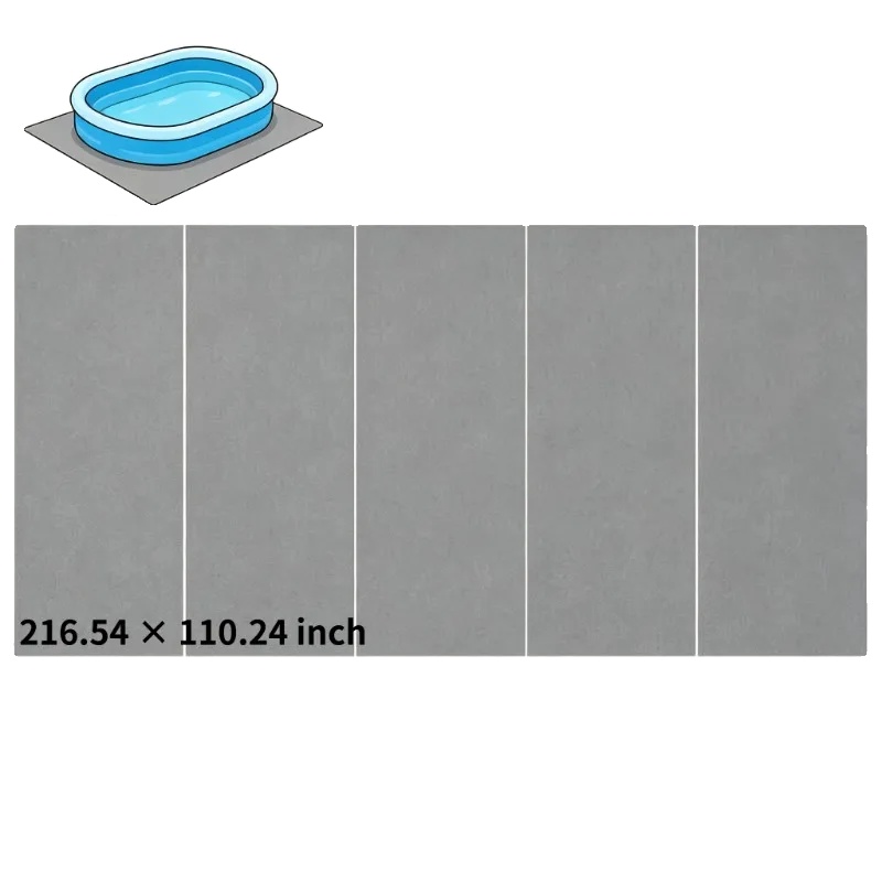 Poolabdeckung, Hellgrau, 550 Cm X 280 Cm, Polyester-geotextil, Schwerlast, Ca. 1 Mm Dicke