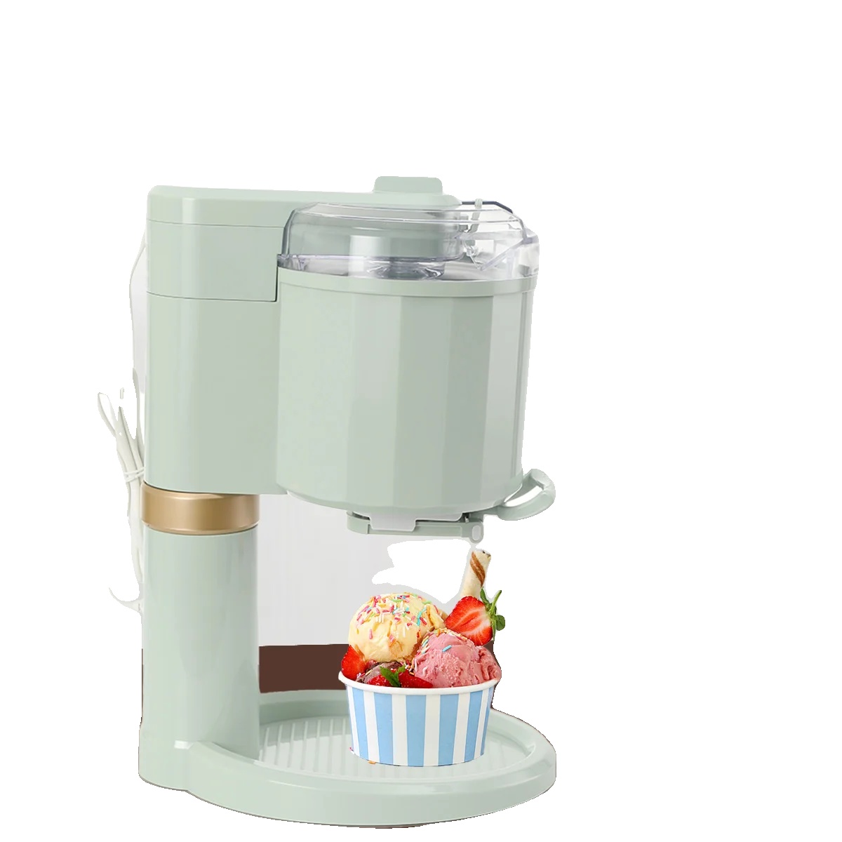 Soft-eis-maschine, 1 L Kapazität, 20 W Leistung, Kompaktes Design, Spülmaschinenfeste Teile, Geeignet Für Obst-desserts