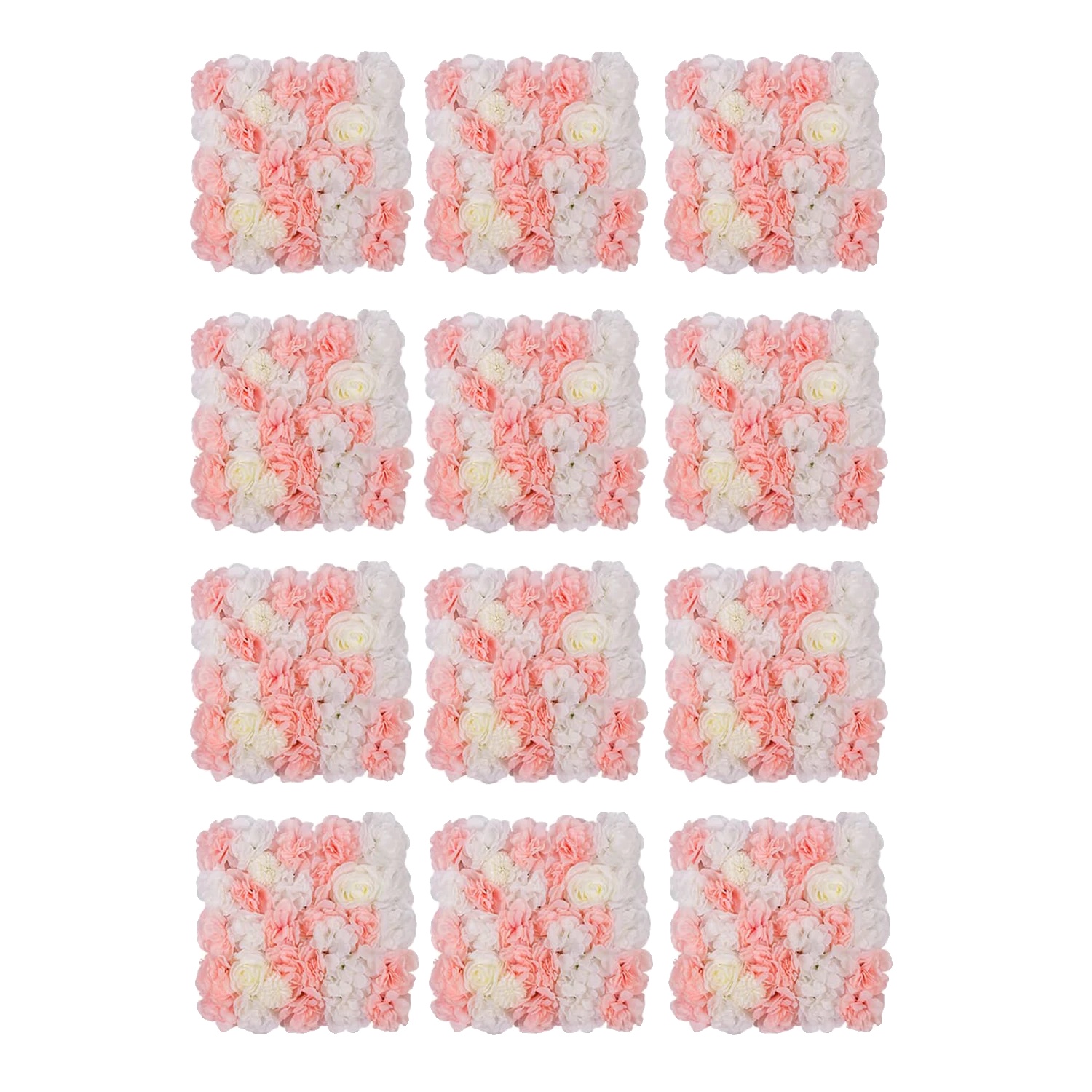 Blumenwandpaneele, 3d-seiden-design, Einfache Montage, Helles Pink