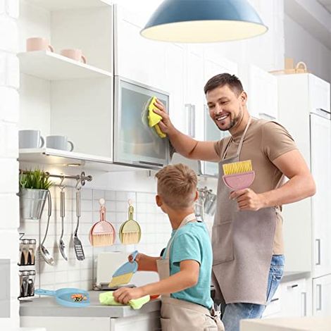3er-set Mini-besen Und Kehrschaufeln Für Zuhause, Auto, Küche, Tisch Und Kinder – Strapazierfähige Kunststoffborsten, Leicht Zu Handhaben, Zum Aufhängen, Erhältlich In 3 Farben