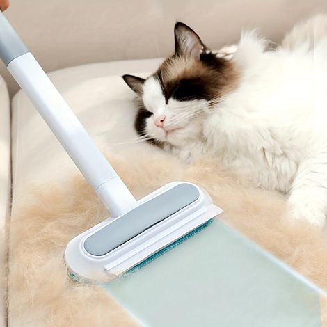 4-in-1 Tierhaarbürste Für Fenster Und Fliegengitter, Wiederverwendbar Und Für Verschiedene Oberflächen Geeignet, Mit Langem Griff, Auf Trockenen Und Nassen Oberflächen Verwendbar, Ideal Für Sofas, Tep
