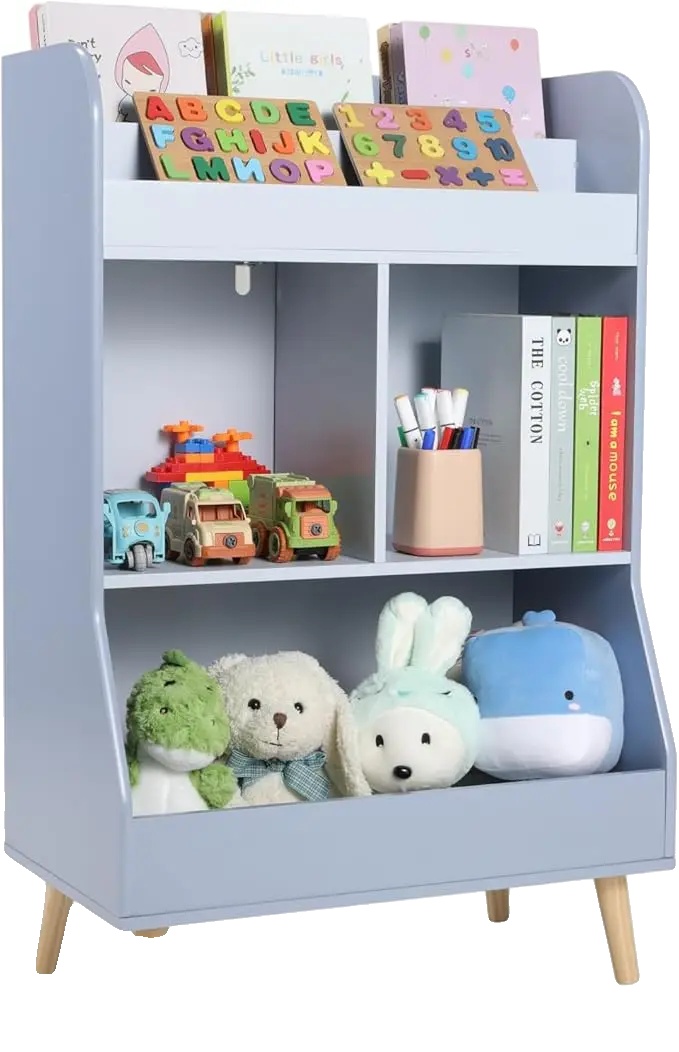 Kinderaufbewahrungseinheit, 5 Fächer, Langlebiges Design, Hellblau