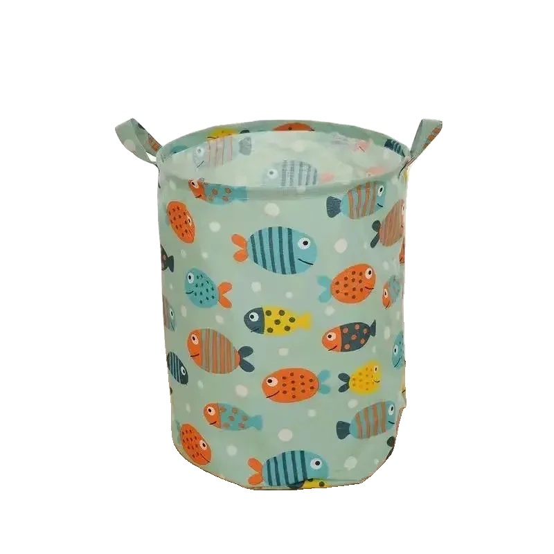 Zusammenklappbarer Wäschekorb, Große Kapazität, Faltbares Design, Fisch 40x50cm L