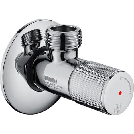 Winkelsitzventil Aus Verchromtem Messing, G1/2" (bspp 1,27 Cm), Schlauchanschluss G1/2" Für Küchenwaschbecken Und Toiletten (kennzeichnung: Rot)