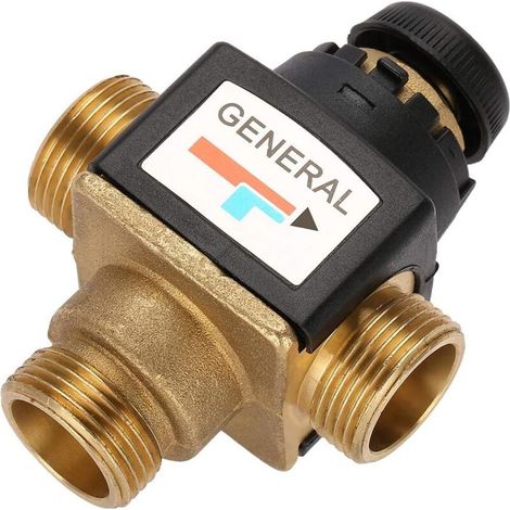 Rosvola Thermostat-mischventil - Dn20 3-wege-thermostat-mischventil Aus Messing Für Solarwarmwasserbereiter