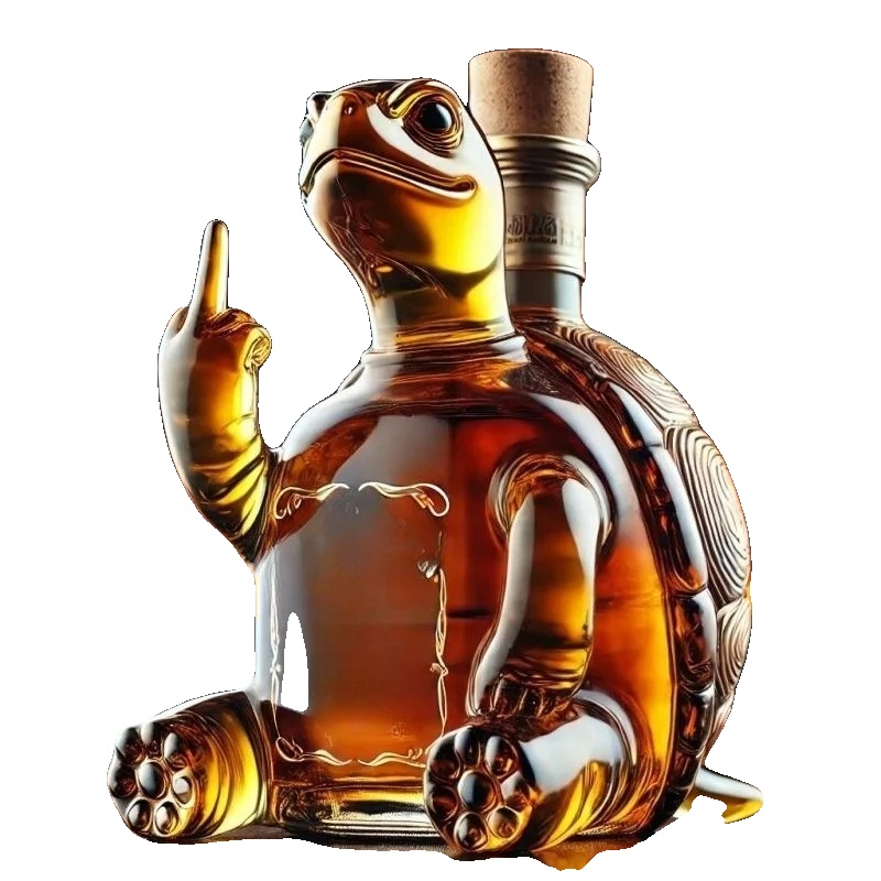 Whiskey Dekanter, Einzigartiges Schildkröten-design, Lustige Bar-dekoration, A, 350ml