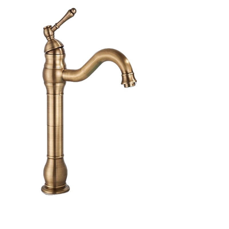 Waschtischarmatur, Deckenmontiert, Einhebel, Antike Messing Hoch