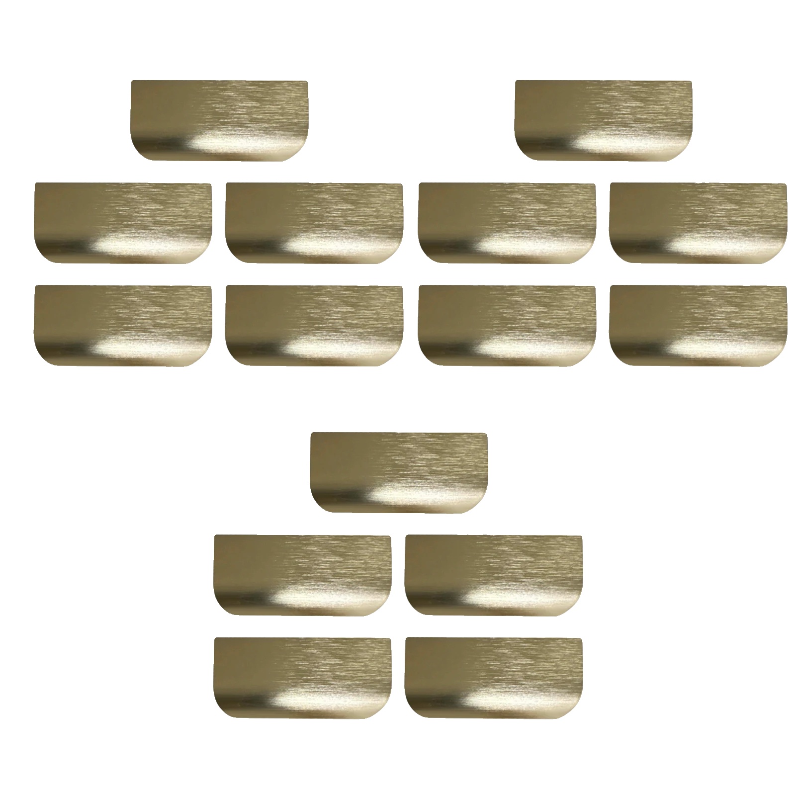 Schrankgriffe, Modernes Design, Einfache Installation, 15pcs Gebürstetes Gold