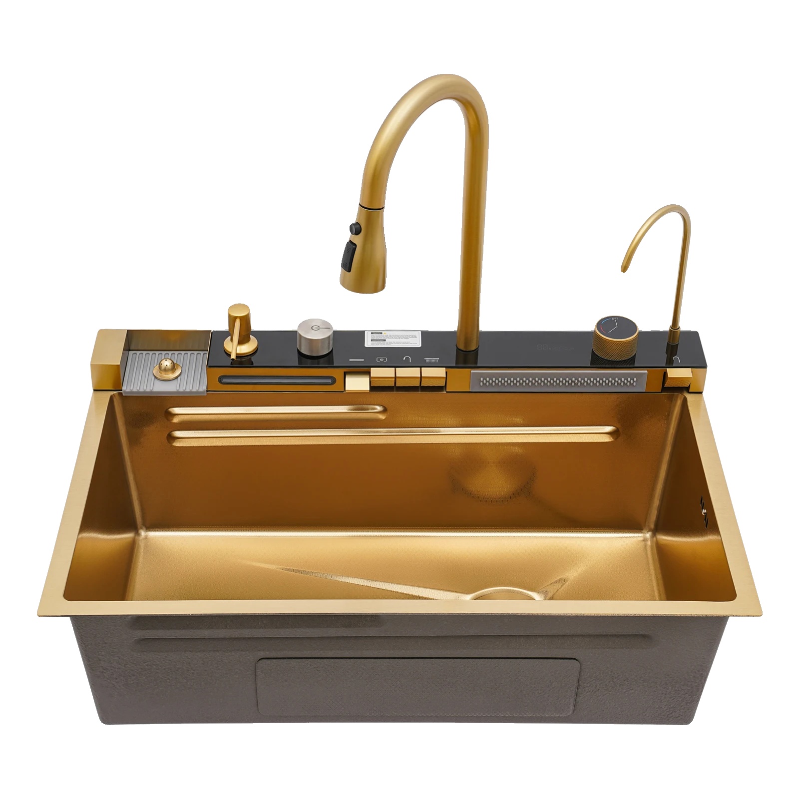 Küchenspüle, Edelstahl, Mehrfachmodus-wasserfluss, Gold