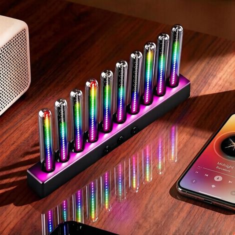 10-röhren-audio-visualisierer – Rgb – Soundaktiviert – Wiederaufladbar – Musikspektrum – Innenausstattung Für Auto Und Spielzimmer