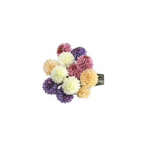 12 Künstliche Blumen, Künstliche Chrysanthemen In 4 Farben + Juteschnur + Grußkarte, Seidenhortensienstrauß Für Hochzeiten, Zuhause, Garten, Partys, Büro