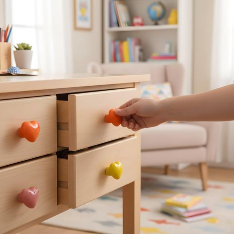 15 Glatte, Herzförmige Keramikknöpfe Für Schränke, Schminktische, Kindermöbel Und Schubladen. – Farbe Zufällig