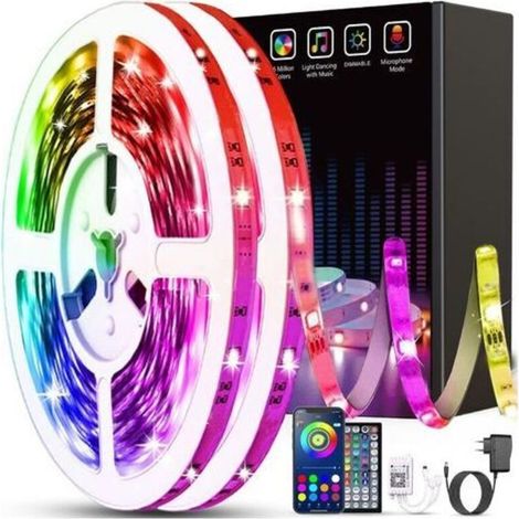 30 M Led-streifen, Bluetooth-led-streifen Fürs Schlafzimmer, App-gesteuerter Led-streifen, Led-beleuchtung Fürs Schlafzimmer [energieeffizienzklasse A+]..debuns