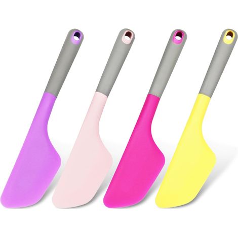 4er-set Extra Große Silikonspatel – Hitzebeständig Und Flüssigkeitsbeständig – Ideal Zum Backen, Mischen Und Dekorieren – Mehrfarbig
