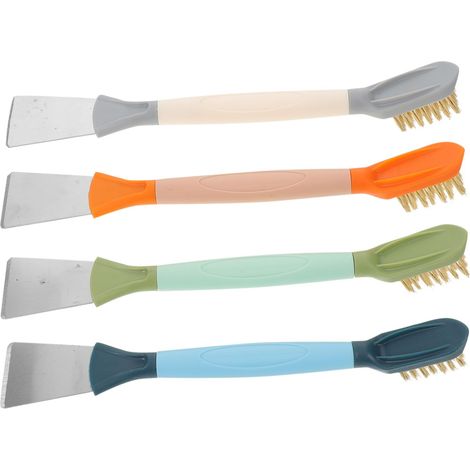Doppelköpfige Reinigungsbürsten Für Kochfelder, Mit Metallbürste Und Schaber, Für Gasbrenner, Spülbeckenränder, Badezimmerfliesen Und Schwer Zugängliche Schlösser.