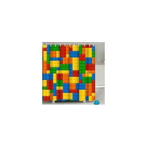 Duschvorhang Aus Polyester, 180 X 180 Cm, Mit 12 Haken (lego, 180 X 180 Cm)