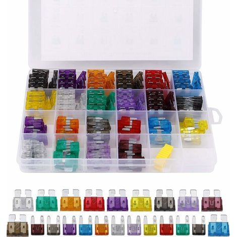 Kfz-sicherungssortiment, Mini-sicherungen 2a, 3a, 5a, 7,5a, 10a, 15a, 20a, 25a, 30a, 35a, 40a, Mit Clip Und Aufbewahrungsbox, 242 Stück, Von Debuns