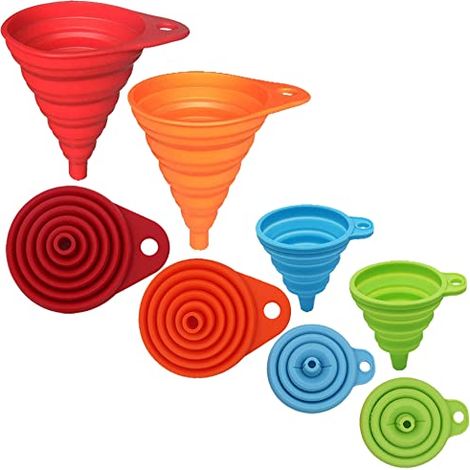 Küchentrichter-set, 4-teilig, 4 Größen, Zusammenklappbare Silikontrichter Zum Befüllen Von Wasserflaschen Und Ausgießen Von Flüssigkeiten, Lebensmittelecht.
