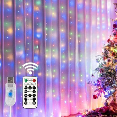 Led-lichterkette Mit Fernbedienung, Usb-anschluss, Ideal Für Weihnachtsdekoration, 1 Stück, Bunte Lichter, 3 X 3 M
