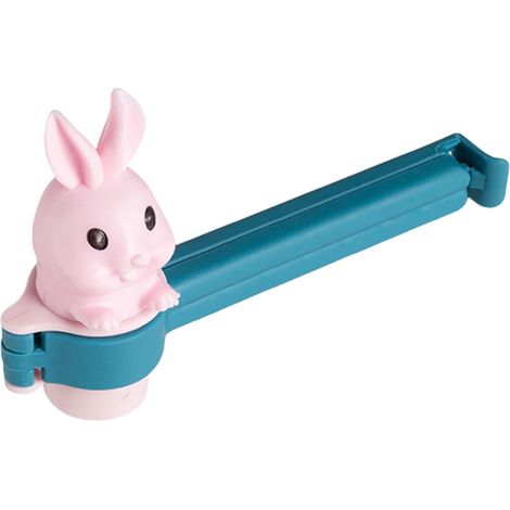 Lebensmittelechte Clips, Küchenbeutelclips, Hasenmotiv, Integrierter Ausgießer, Auslaufsicherer Verschluss, Ideal Zur Aufbewahrung Von Snacks, Farbenfrohes Set, Aus Hochwertigem Polypropylen, 12 Stück