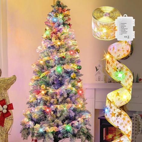 Lichterkette Für Den Weihnachtsbaum – 8 Leuchtmodi Zur Stimmungsvollen Beleuchtung Ihres Baumes – 3,8 Cm X 10 M, Mehrfarbig, Batteriebetrieben