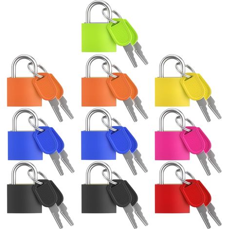 Packung Mit 10 Abschließbaren Kofferschlössern, Kleinen Abschließbaren Vorhängeschlössern, Gepäckschlössern, Mini-vorhängeschlössern Für Reisetaschen, Schul- Und Turnhallenspinde, Werkzeugkästen - 23