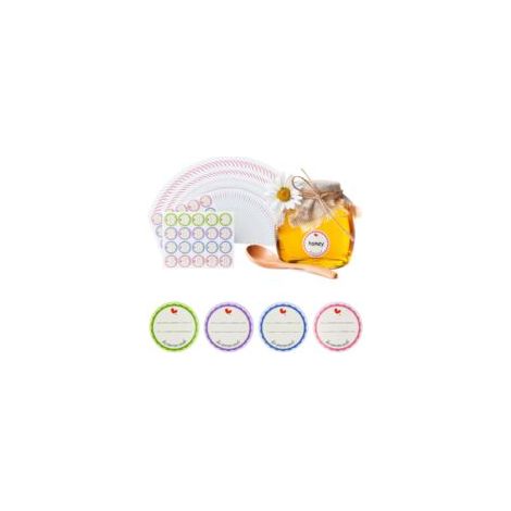 Runde, Selbstklebende Etiketten – 800 Stück, 38 Mm Durchmesser, 4 Farben – Für Marmelade/konfitüre