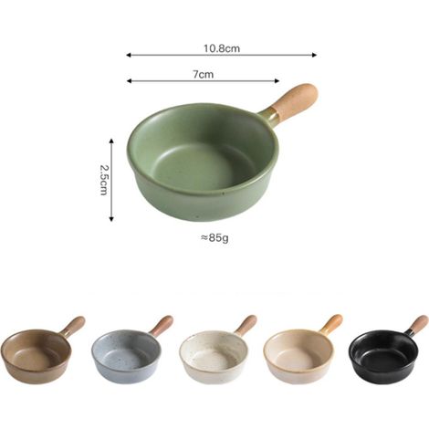 Set Aus 6 Ofengebackenen Keramik-saucenschalen Mit Griffen In Verschiedenen Farben, Geeignet Für Sojasauce, Snacks Und Andere Saucen.