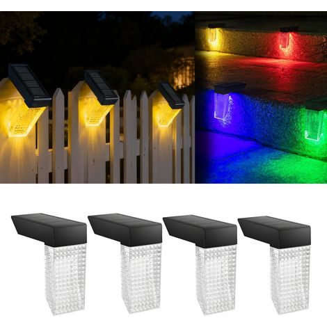 Set Mit 4 Solar-lichterketten Für Den Außenbereich Für Weihnachten - Ip68 Wasserdicht Und Schneesicher, Warmweiß Und Rgb-farbwechsel, Ideal Für Treppen, Terrasse, Garten Usw.