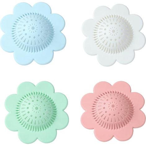 Set Mit 4 Robusten Silikon-abflussstopfen Für Dusche Und Badewanne, Dusch- Und Küchenabflussschutz.