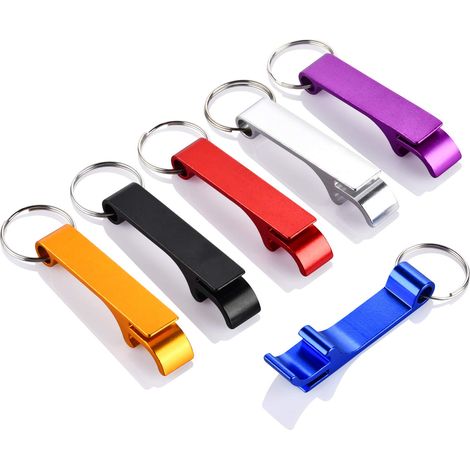 Set Mit 6 Farbenfrohen Flaschenöffnern, Hochwertige Metall-schlüsselanhänger, Unisex-flaschenöffner, Klein Und Praktisch, Leicht Zu Transportieren, Öffnen Mühelos Bierflaschenverschlüsse.