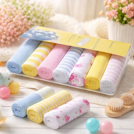 Set Mit 8 Waschlappen Und Gesichtstüchern – Weiche Mikrofaser/baumwolle – Multifunktional Für Baby Und Gesicht – 20 × 20 Cm