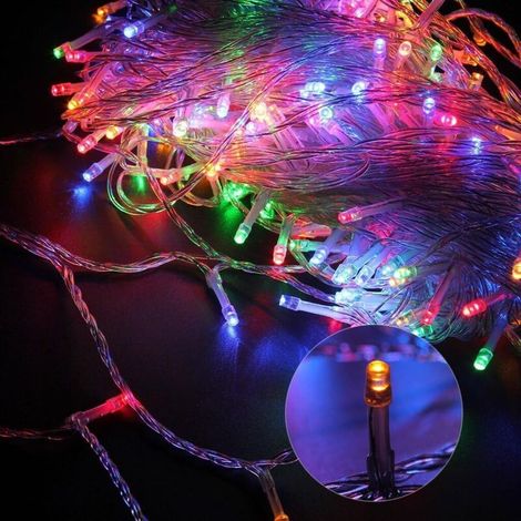 Solarbetriebene Lichterkette – 8 Leuchtmodi – Für Hochzeiten (farbenfroh) – 12 Meter, 100 Lichter