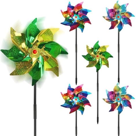 Vogelabweisende Windmühle, Set Mit 12 Reflektierenden Windmühlen, Windmühlen Für Den Außenbereich, Vogelabwehr Zum Schutz Von Gärten/obstgärten/höfen