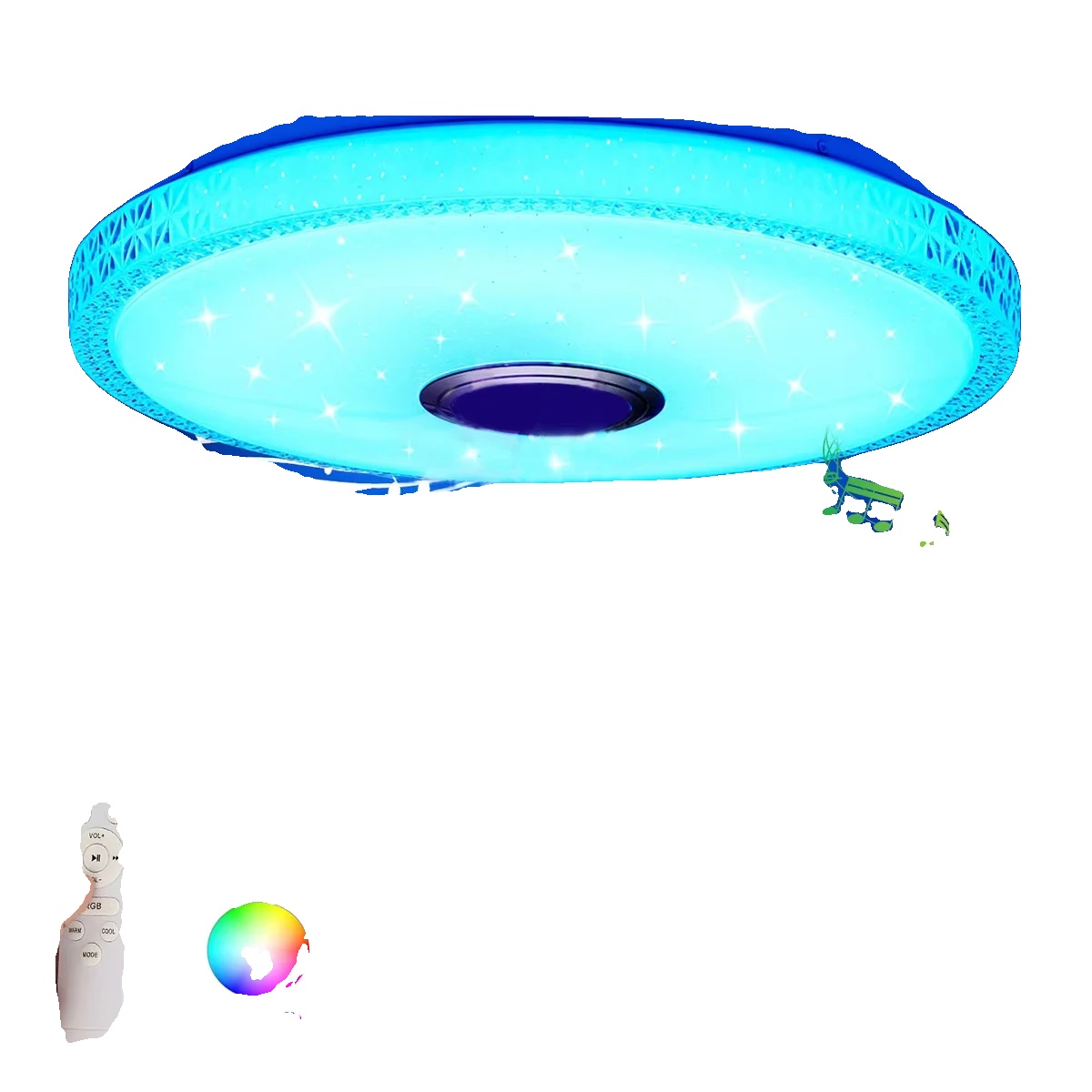 Deckenlampe, Bluetooth-lautsprecher, Rgb-farbenwechsel, 60w