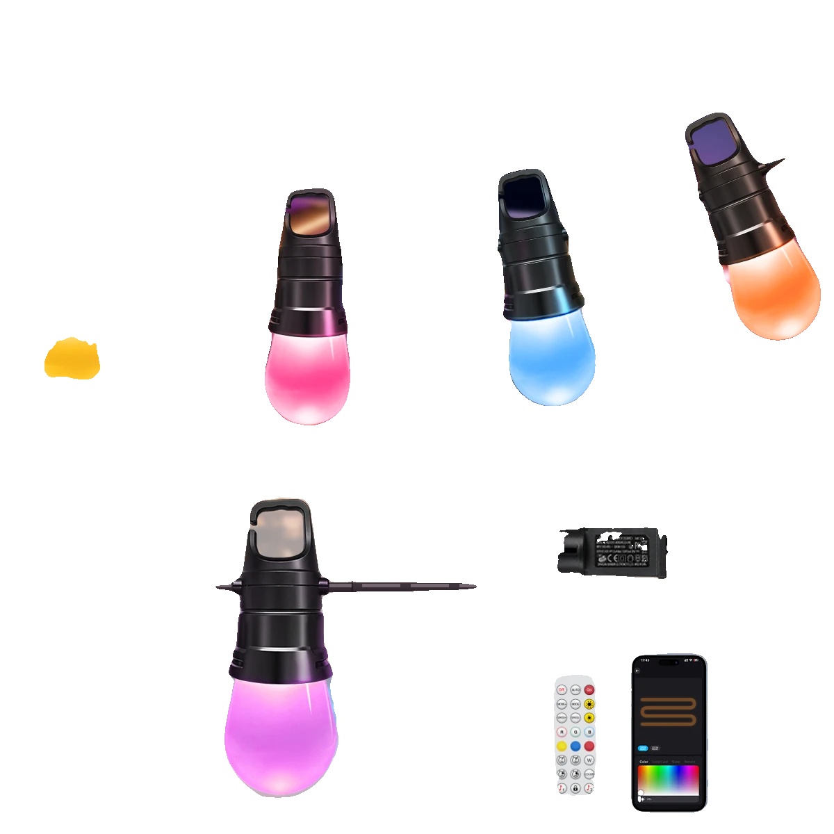 Rgb Led Lichterkette, Musik-synchronisation, App & Fernbedienung, 15m 20lampen