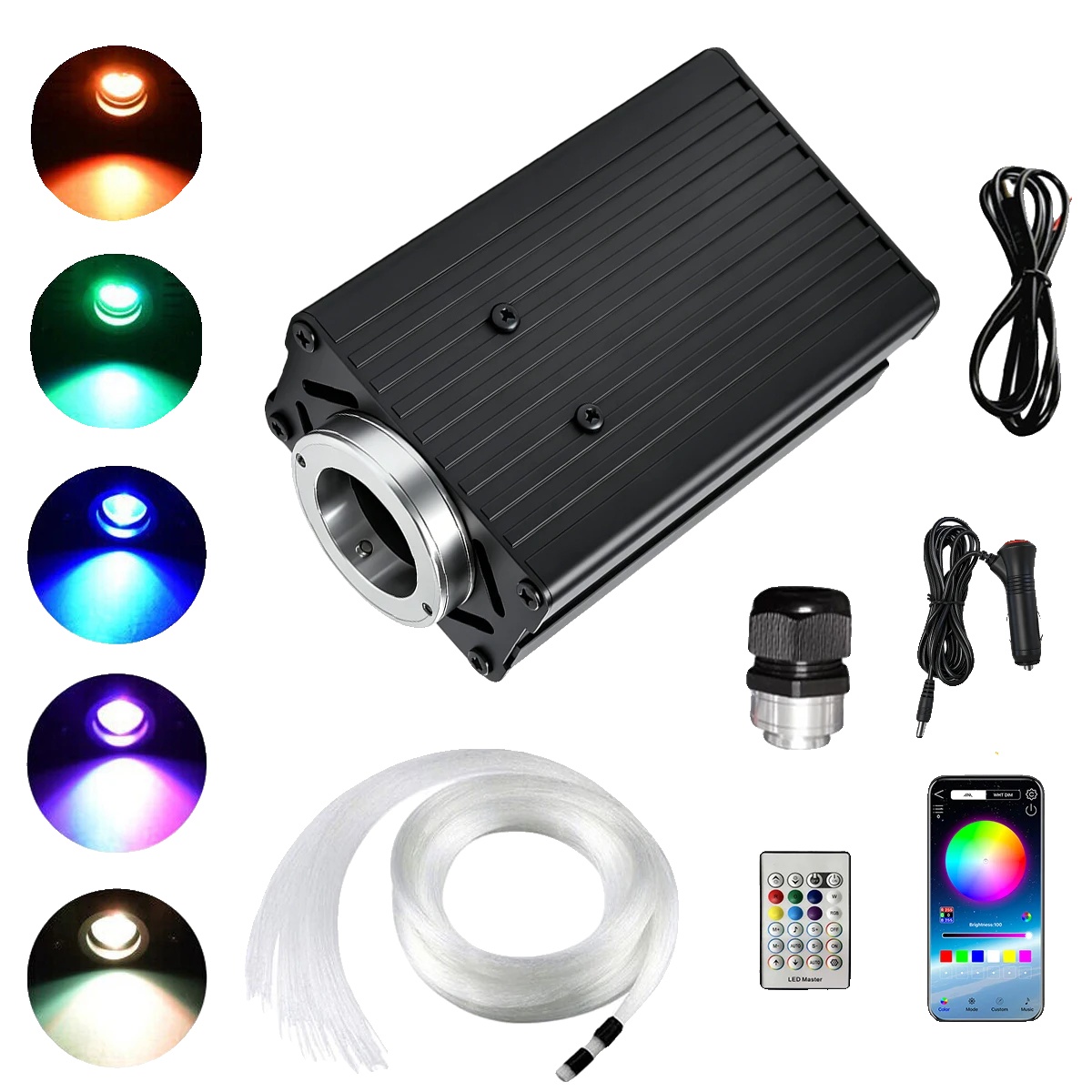 Glasfaserlichter, Sternenhimmel-effekt, Intelligente Steuerungsoptionen, Rgbw-b, 200-2m