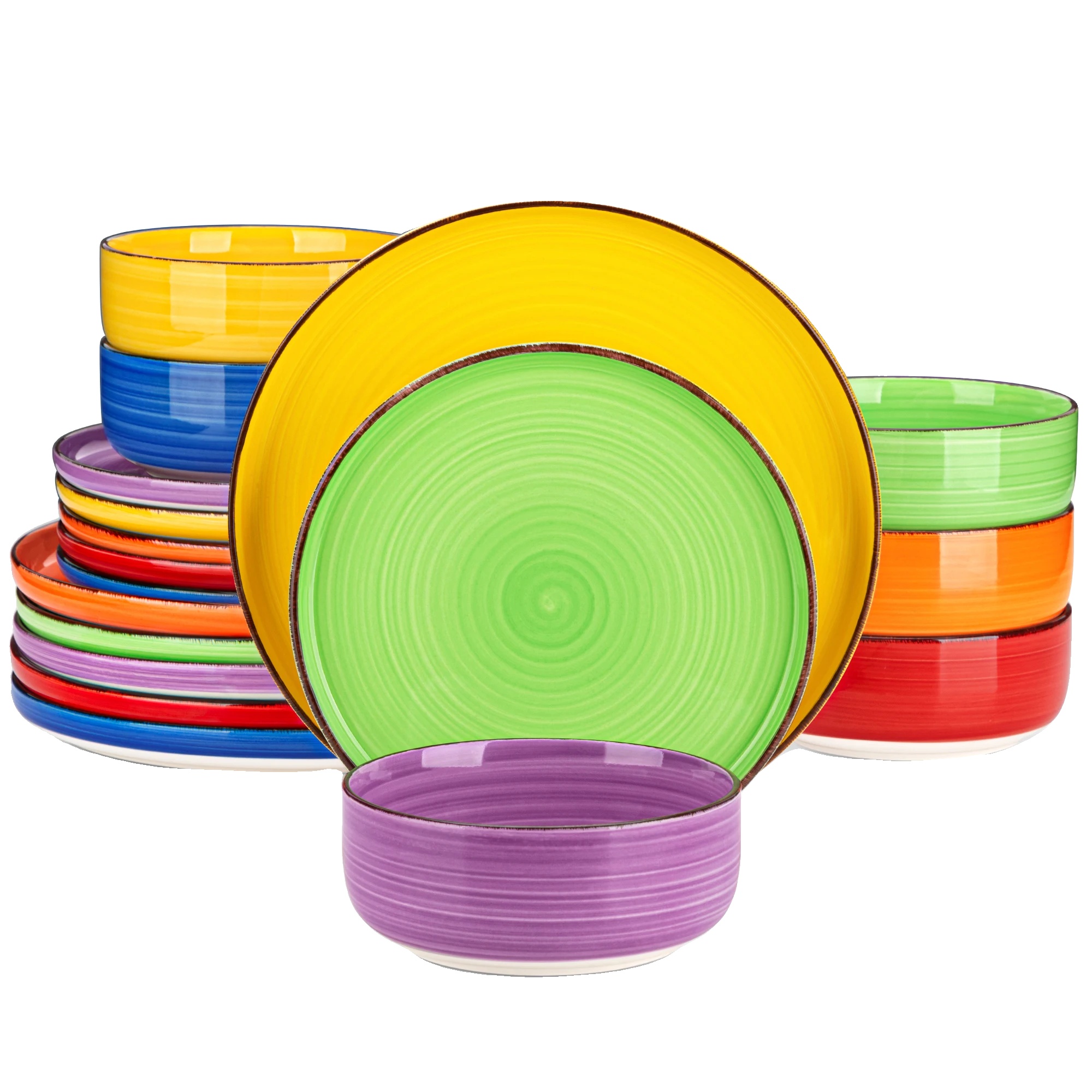 Keramikteller-set, Elegantes Design, Komplettes Service Für Mehrere Personen, 18 Teile
