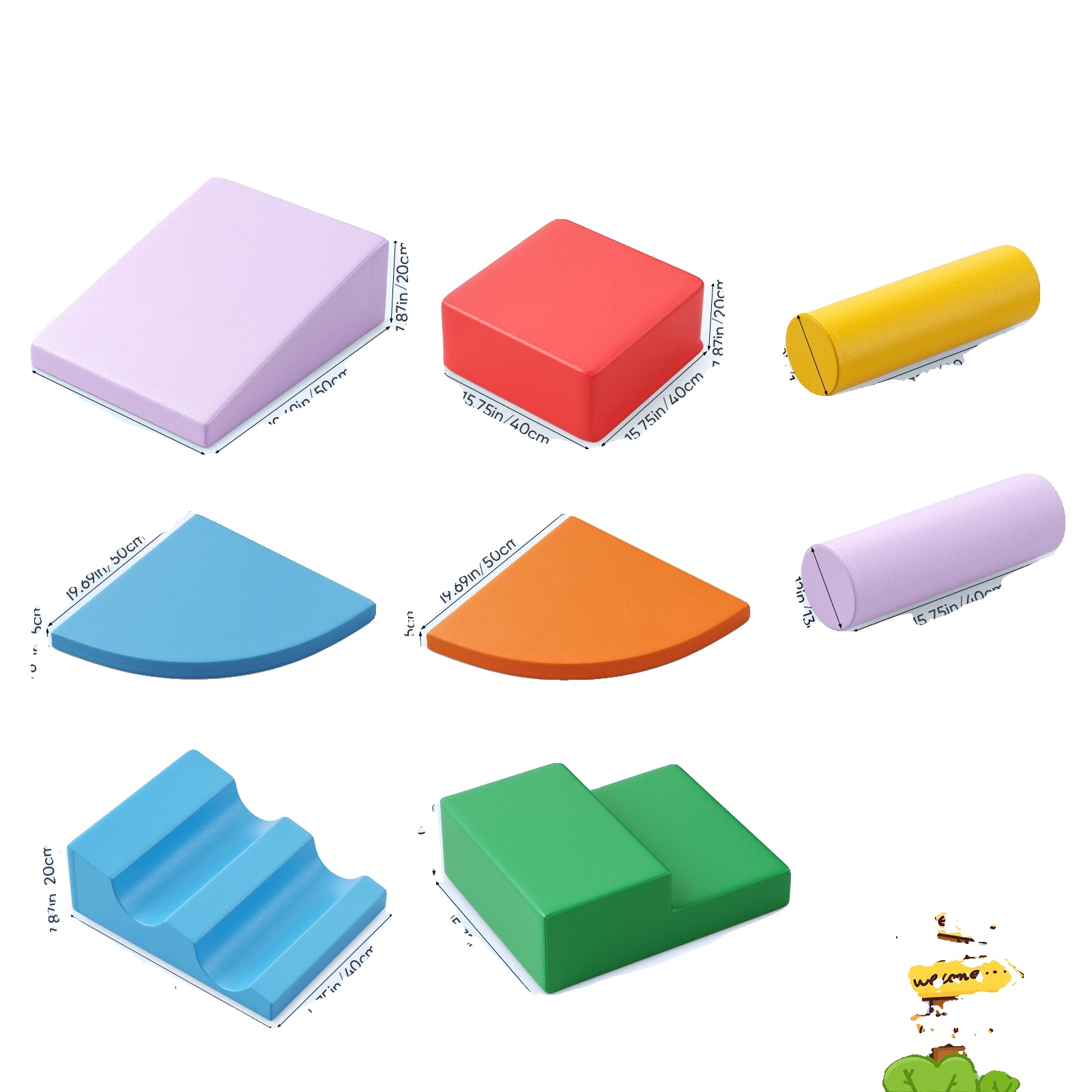 Kletteranlage, Weiche Schaumstoffblöcke, Sicheres Spieldesign, A