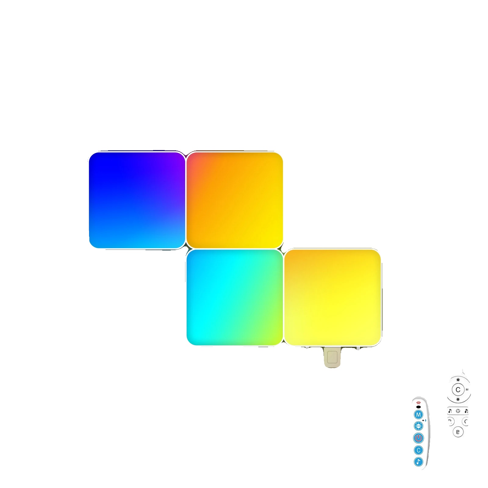 Panellichter, Musik-synchronisation, Smarte Steuerung, Quadratische Lampe 4pcs