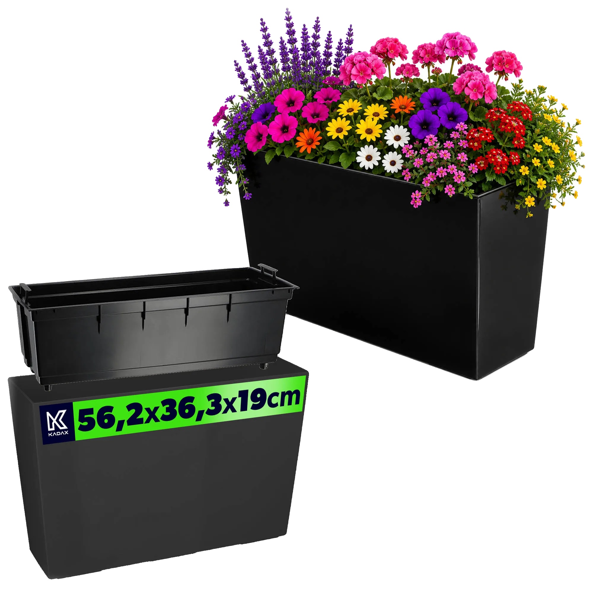 Blumentopf, 19 Cm Durchmesser, 56 Cm Höhe, Umweltfreundlicher Kunststoff, Innen- Und Außenbereich Geeignet, Bewässerungssystem Mit Vier Schläuchen