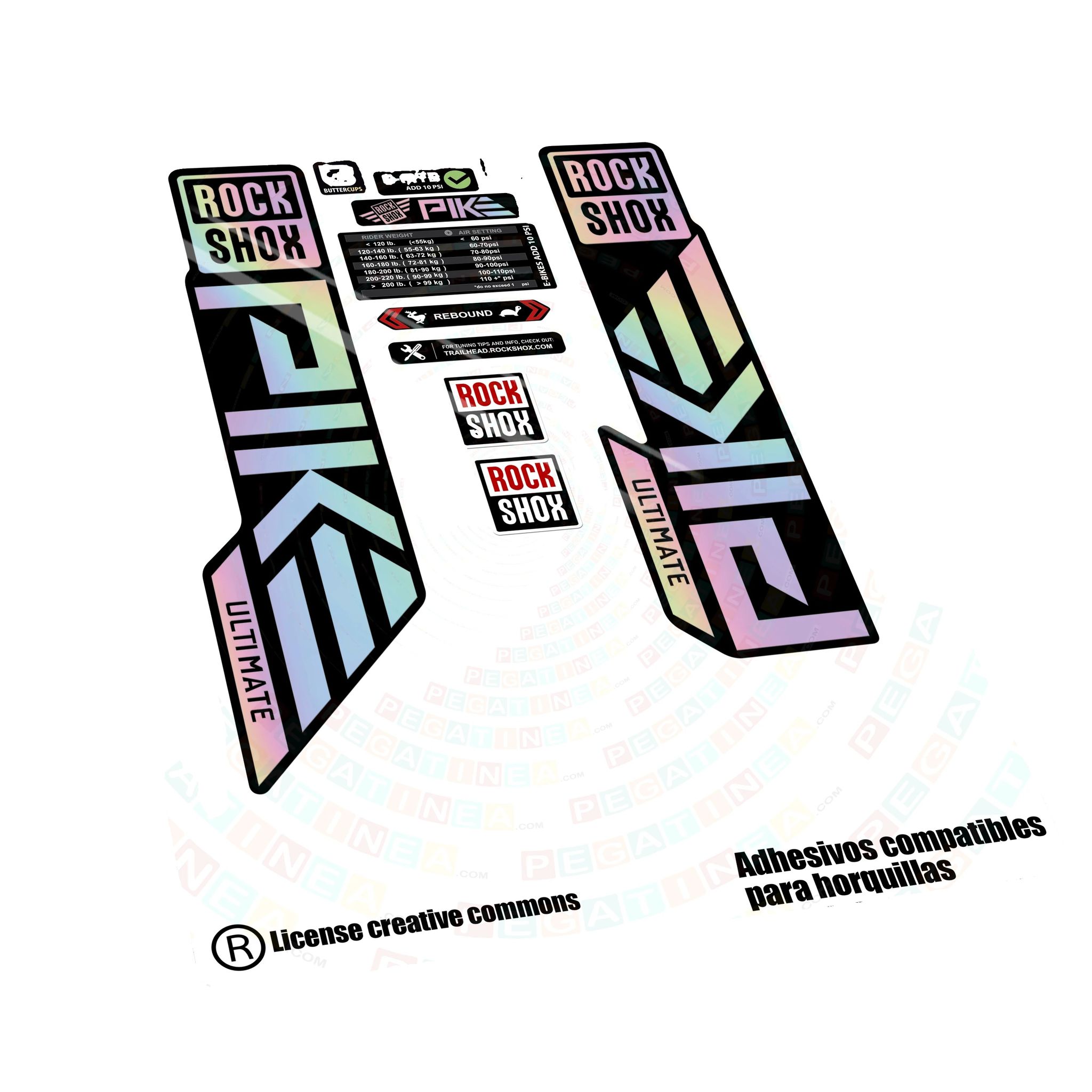Aufkleber, Langlebiges Vinyl, Anpassbare Designs, Holographisches Arcoíris