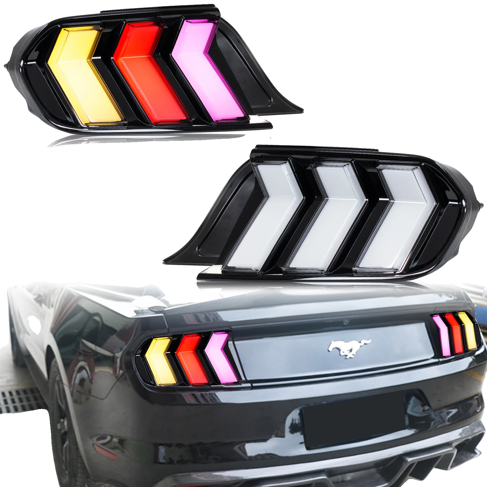 Rücklichtanbau, Abs-kunststoff, Ip67 Wasserdicht, 12v Betriebsspannung, 35 Watt, Kompatibilität Mit Ford Mustang S550 2015-2023